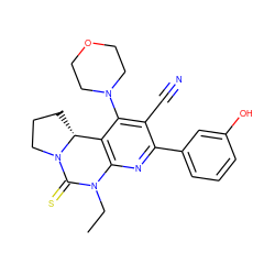 CCN1C(=S)N2CCC[C@@H]2c2c1nc(-c1cccc(O)c1)c(C#N)c2N1CCOCC1 ZINC000473096134