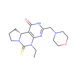 CCN1C(=S)N2CCC[C@@H]2c2c1nc(CN1CCOCC1)[nH]c2=O ZINC000473094026