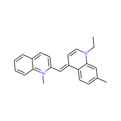 CCN1C=CC(=Cc2ccc3ccccc3[n+]2C)c2ccc(C)cc21 ZINC000004178632