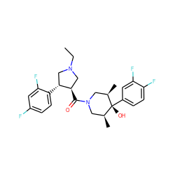 CCN1C[C@@H](C(=O)N2C[C@H](C)[C@@](O)(c3ccc(F)c(F)c3)[C@H](C)C2)[C@H](c2ccc(F)cc2F)C1 ZINC000101338050