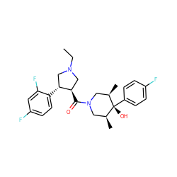 CCN1C[C@@H](C(=O)N2C[C@H](C)[C@@](O)(c3ccc(F)cc3)[C@H](C)C2)[C@H](c2ccc(F)cc2F)C1 ZINC000101338058