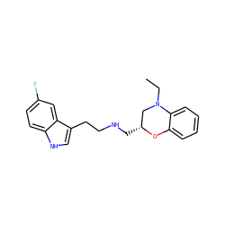 CCN1C[C@@H](CNCCc2c[nH]c3ccc(F)cc23)Oc2ccccc21 ZINC000028571447