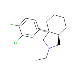 CCN1C[C@@H]2CCCC[C@]2(c2ccc(Cl)c(Cl)c2)C1 ZINC000072113758