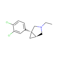 CCN1C[C@H]2C[C@@]2(c2ccc(Cl)c(Cl)c2)C1 ZINC000034986877