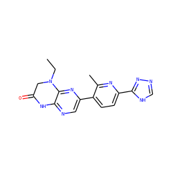 CCN1CC(=O)Nc2ncc(-c3ccc(-c4nnc[nH]4)nc3C)nc21 ZINC000113195745