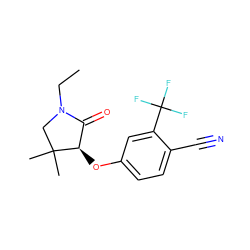 CCN1CC(C)(C)[C@H](Oc2ccc(C#N)c(C(F)(F)F)c2)C1=O ZINC000072120096