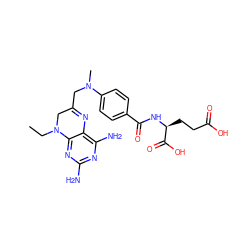 CCN1CC(CN(C)c2ccc(C(=O)N[C@@H](CCC(=O)O)C(=O)O)cc2)=Nc2c(N)nc(N)nc21 ZINC000169337745