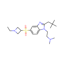 CCN1CC(S(=O)(=O)c2ccc3c(c2)nc(CC(C)(C)C)n3CCN(C)C)C1 ZINC000068244530