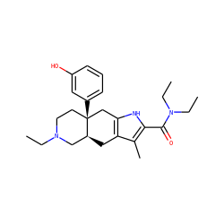 CCN1CC[C@]2(c3cccc(O)c3)Cc3[nH]c(C(=O)N(CC)CC)c(C)c3C[C@H]2C1 ZINC000000601822