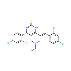 CCN1CC2=C(NC(=S)N[C@H]2c2ccc(Cl)cc2Cl)/C(=C/c2ccc(Cl)cc2Cl)C1 ZINC000096282922