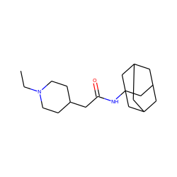 CCN1CCC(CC(=O)NC23CC4CC(CC(C4)C2)C3)CC1 ZINC000169684851