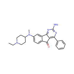 CCN1CCC(N(C)c2ccc3c(c2)-c2nc(N)nc(-c4ccccc4)c2C3=O)CC1 ZINC000049113147