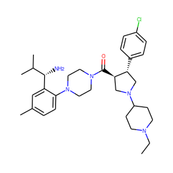 CCN1CCC(N2C[C@@H](C(=O)N3CCN(c4ccc(C)cc4[C@@H](N)C(C)C)CC3)[C@H](c3ccc(Cl)cc3)C2)CC1 ZINC000028824140