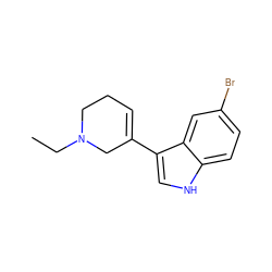 CCN1CCC=C(c2c[nH]c3ccc(Br)cc23)C1 ZINC000026816374