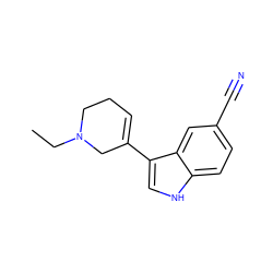 CCN1CCC=C(c2c[nH]c3ccc(C#N)cc23)C1 ZINC000026746614