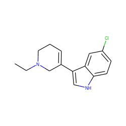 CCN1CCC=C(c2c[nH]c3ccc(Cl)cc23)C1 ZINC000026745026