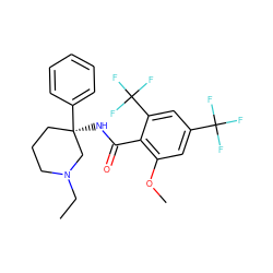 CCN1CCC[C@@](NC(=O)c2c(OC)cc(C(F)(F)F)cc2C(F)(F)F)(c2ccccc2)C1 ZINC000141411979