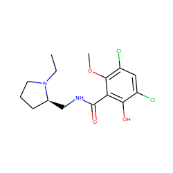 CCN1CCC[C@@H]1CNC(=O)c1c(O)c(Cl)cc(Cl)c1OC ZINC000026401317