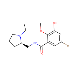 CCN1CCC[C@@H]1CNC(=O)c1cc(Br)cc(O)c1OC ZINC000026385144