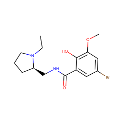 CCN1CCC[C@@H]1CNC(=O)c1cc(Br)cc(OC)c1O ZINC000002583790