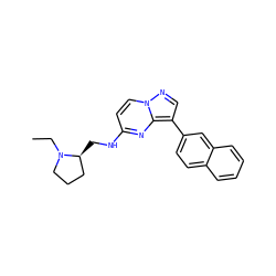 CCN1CCC[C@@H]1CNc1ccn2ncc(-c3ccc4ccccc4c3)c2n1 ZINC000096286365