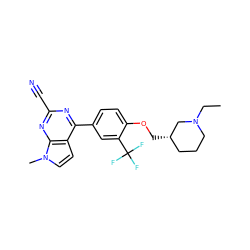 CCN1CCC[C@H](COc2ccc(-c3nc(C#N)nc4c3ccn4C)cc2C(F)(F)F)C1 ZINC001772602933