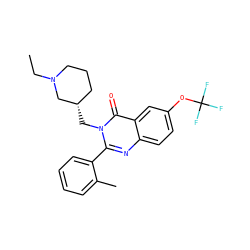 CCN1CCC[C@H](Cn2c(-c3ccccc3C)nc3ccc(OC(F)(F)F)cc3c2=O)C1 ZINC000028711888