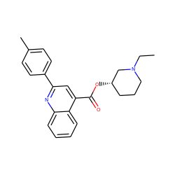 CCN1CCC[C@H](OC(=O)c2cc(-c3ccc(C)cc3)nc3ccccc23)C1 ZINC000004863299