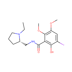 CCN1CCC[C@H]1CNC(=O)c1c(O)c(I)cc(OC)c1OC ZINC000026379848