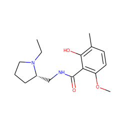 CCN1CCC[C@H]1CNC(=O)c1c(OC)ccc(C)c1O ZINC000028259744