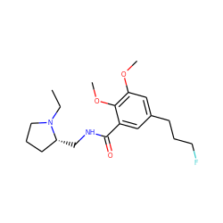 CCN1CCC[C@H]1CNC(=O)c1cc(CCCF)cc(OC)c1OC ZINC000005650383