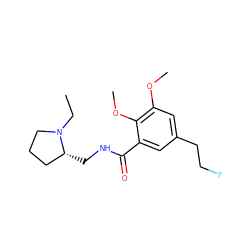 CCN1CCC[C@H]1CNC(=O)c1cc(CCF)cc(OC)c1OC ZINC000013821889