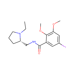 CCN1CCC[C@H]1CNC(=O)c1cc(I)cc(OC)c1OC ZINC000003802831