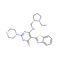 CCN1CCC[C@H]1CNc1nc(N2CCOCC2)[nH]c(=O)c1-c1nc2ccccc2s1 ZINC001772635007