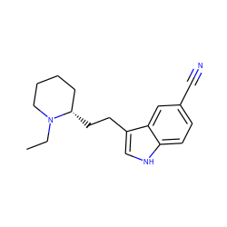 CCN1CCCC[C@@H]1CCc1c[nH]c2ccc(C#N)cc12 ZINC000045339809