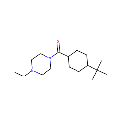 CCN1CCN(C(=O)C2CCC(C(C)(C)C)CC2)CC1 ZINC000028896091