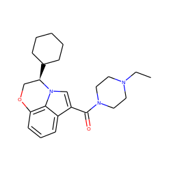 CCN1CCN(C(=O)c2cn3c4c(cccc24)OC[C@H]3C2CCCCC2)CC1 ZINC000058506834