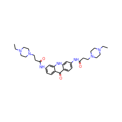 CCN1CCN(CCC(=O)Nc2ccc3c(=O)c4ccc(NC(=O)CCN5CCN(CC)CC5)cc4[nH]c3c2)CC1 ZINC000028456234