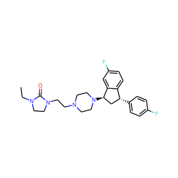 CCN1CCN(CCN2CCN([C@@H]3C[C@@H](c4ccc(F)cc4)c4ccc(F)cc43)CC2)C1=O ZINC000026376380