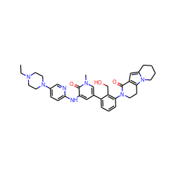 CCN1CCN(c2ccc(Nc3cc(-c4cccc(N5CCc6c(cc7n6CCCC7)C5=O)c4CO)cn(C)c3=O)nc2)CC1 ZINC000116054640