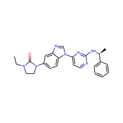 CCN1CCN(c2ccc3c(c2)ncn3-c2ccnc(N[C@@H](C)c3ccccc3)n2)C1=O ZINC000045245943