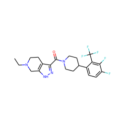 CCN1CCc2c(C(=O)N3CCC(c4ccc(F)c(F)c4C(F)(F)F)CC3)n[nH]c2C1 ZINC001772617655