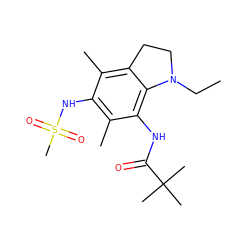 CCN1CCc2c(C)c(NS(C)(=O)=O)c(C)c(NC(=O)C(C)(C)C)c21 ZINC000003819883