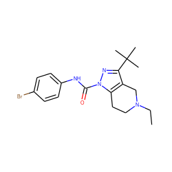 CCN1CCc2c(c(C(C)(C)C)nn2C(=O)Nc2ccc(Br)cc2)C1 ZINC000096917465