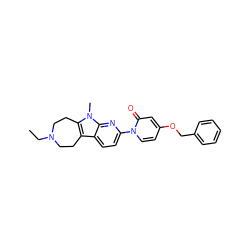 CCN1CCc2c(n(C)c3nc(-n4ccc(OCc5ccccc5)cc4=O)ccc23)CC1 ZINC000115009765