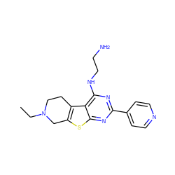 CCN1CCc2c(sc3nc(-c4ccncc4)nc(NCCN)c23)C1 ZINC000223664677