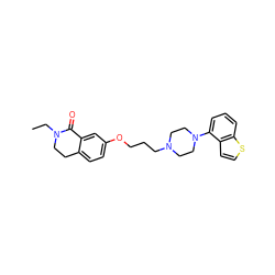 CCN1CCc2ccc(OCCCN3CCN(c4cccc5sccc45)CC3)cc2C1=O ZINC000115093398