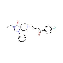 CCN1CN(c2ccccc2)C2(CCN(CCCC(=O)c3ccc(F)cc3)CC2)C1=O ZINC000013448505