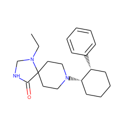 CCN1CNC(=O)C12CCN([C@H]1CCCC[C@H]1c1ccccc1)CC2 ZINC000028564001