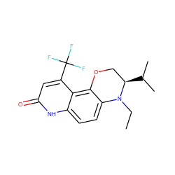 CCN1c2ccc3[nH]c(=O)cc(C(F)(F)F)c3c2OC[C@H]1C(C)C ZINC000028953798